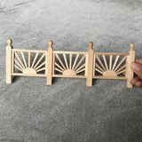Maxbell 2Pcs 1/12 Dollhouse Miniature Unpainted Garden Wooden Rail Fence Barrier