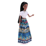 Maxbell Beautiful Modern African Girl Dolls 12 Joints Moveable BJD Dolls White Top - Aladdin Shoppers