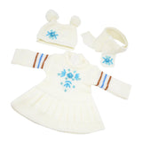 Maxbell Wool Dress With Scarf And Hat For 18'' Dolls Blue Pattern