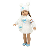 Maxbell Wool Dress With Scarf And Hat For 18'' Dolls Blue Pattern - Aladdin Shoppers