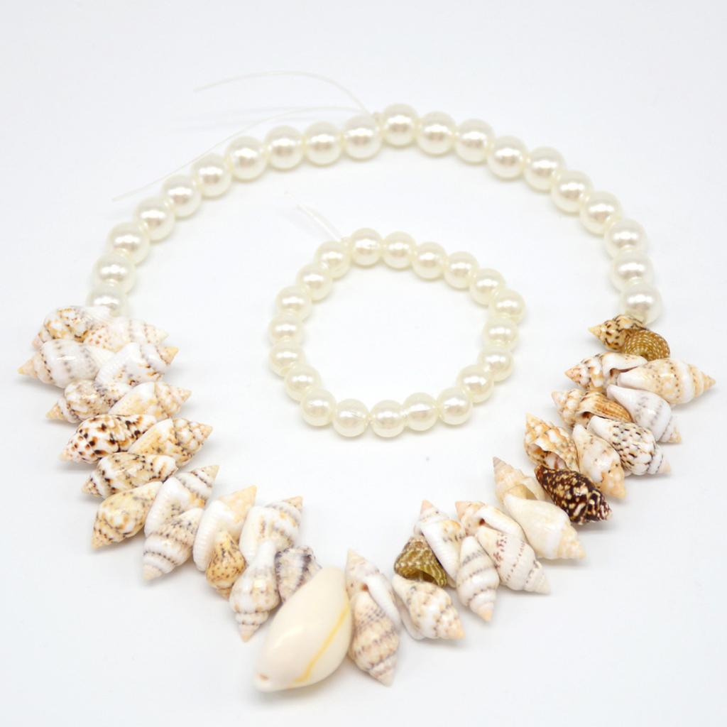 Maxbell Maxbell Shell Necklace And Bracelet For 18 inch Doll White Pearl 1