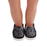 Maxbell Fashionable Sequins Dancing Shoes For 18 Inch Dolls Black - Aladdin Shoppers