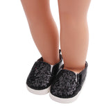 Maxbell Fashionable Sequins Dancing Shoes For 18 Inch Dolls Black - Aladdin Shoppers