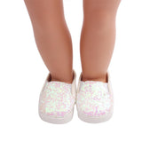 Maxbell Fashionable Sequins Dancing Shoes For 18 Inch Dolls White - Aladdin Shoppers