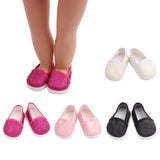 Maxbell Fashion Sequins Shoes Flats Shoes For 18 Inch Dolls Rose Red - Aladdin Shoppers