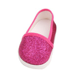 Maxbell Fashion Sequins Shoes Flats Shoes For 18 Inch Dolls Rose Red - Aladdin Shoppers