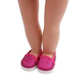 Maxbell Fashion Sequins Shoes Flats Shoes For 18 Inch Dolls Rose Red - Aladdin Shoppers