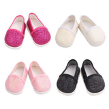 Maxbell Fashion Sequins Shoes Flats Shoes For 18 Inch Dolls Rose Red - Aladdin Shoppers