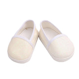Maxbell Fashion Sequins Shoes Flats Shoes For 18 Inch Dolls White - Aladdin Shoppers