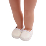 Maxbell Fashion Sequins Shoes Flats Shoes For 18 Inch Dolls White - Aladdin Shoppers