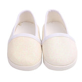Maxbell Fashion Sequins Shoes Flats Shoes For 18 Inch Dolls White - Aladdin Shoppers