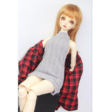 Maxbell Fashion 1/3 Doll Clothes Black Soft Knit Sweater Vest T-shirt Outfit For 70cm uncle BJD for SD17 AOD AS DOD Dolls Gray - Aladdin Shoppers
