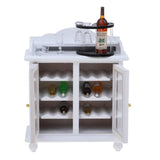 Maxbell 1/12 Dollhouse Miniature Furniture Wine Cabinet Wine Rack Glass Set Model