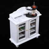Maxbell 1/12 Dollhouse Miniature Furniture Wine Cabinet Wine Rack Glass Set Model