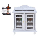 Maxbell 1/12 Dollhouse Miniature Furniture Wine Cabinet Wine Rack Glass Set Model