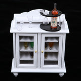 Maxbell 1/12 Dollhouse Miniature Furniture Wine Cabinet Wine Rack Glass Set Model