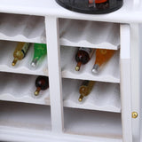 Maxbell 1/12 Dollhouse Miniature Furniture Wine Cabinet Wine Rack Glass Set Model