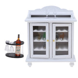 Maxbell 1/12 Dollhouse Miniature Furniture Wine Cabinet Wine Rack Glass Set Model