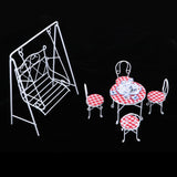 Maxbell 1/12 Dollhouse Miniature Garden Decor Table Chair Tea Set Swing Seat White
