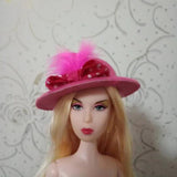 Maxbell 6Pcs Fashion Lady Bowler Doll Hat Caps for28-30cm Barbie Doll Clothes Accs