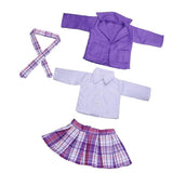 Maxbell Handmade College Style Uniform Set For 18 inch Dolls Purple - Aladdin Shoppers