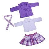 Maxbell Handmade College Style Uniform Set For 18 inch Dolls Purple - Aladdin Shoppers