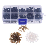 Maxbell 130 Pieces Black Plastic Safety Noses for Teddy Bear Animals Doll Making DIY