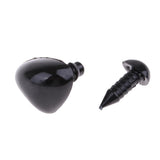 Maxbell 130 Pieces Black Plastic Safety Noses for Teddy Bear Animals Doll Making DIY