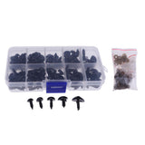 Maxbell 130 Pieces Black Plastic Safety Noses for Teddy Bear Animals Doll Making DIY