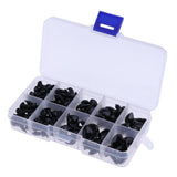 Maxbell 130 Pieces Black Plastic Safety Noses for Teddy Bear Animals Doll Making DIY