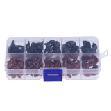 Maxbell 130 Pieces Plastic Safety Noses for Bear Animals Dolls Making Black & Brown