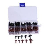 Maxbell 130 Pieces Plastic Safety Noses for Bear Animals Dolls Making Black & Brown