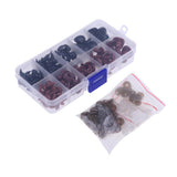 Maxbell 130 Pieces Plastic Safety Noses for Bear Animals Dolls Making Black & Brown