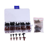 Maxbell 130 Pieces Plastic Safety Noses for Bear Animals Dolls Making Black & Brown