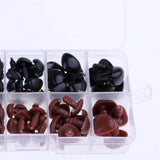 Maxbell 130 Pieces Plastic Safety Noses for Bear Animals Dolls Making Black & Brown