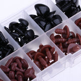 Maxbell 130 Pieces Plastic Safety Noses for Bear Animals Dolls Making Black & Brown