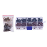 Maxbell 130 Pieces Plastic Safety Noses for Bear Animals Dolls Making Black & Brown