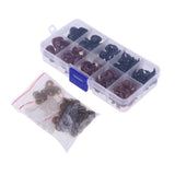 Maxbell 130 Pieces Plastic Safety Noses for Bear Animals Dolls Making Black & Brown