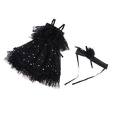 Maxbell Lovely Black Doll Dress Skirt for 60cm Night Lolita Doll Clothes Accessories
