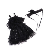 Maxbell Lovely Black Doll Dress Skirt for 60cm Night Lolita Doll Clothes Accessories