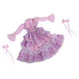 Maxbell 1/3 BJD Pink Floral Lolita Dress With Accessory For Night Lolita Girl Dolls
