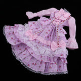 Maxbell 1/3 BJD Pink Floral Lolita Dress With Accessory For Night Lolita Girl Dolls