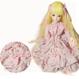 Maxbell 1/3 BJD Pink Floral Lolita Dress With Accessory For Night Lolita Girl Dolls