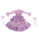 Maxbell 1/3 BJD Pink Floral Lolita Dress With Accessory For Night Lolita Girl Dolls