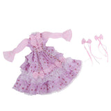 Maxbell 1/3 BJD Pink Floral Lolita Dress With Accessory For Night Lolita Girl Dolls