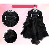 Maxbell Adorable Princess Dress With Headdress For 1/3 Night Lolita Girl Dolls Black - Aladdin Shoppers