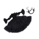 Maxbell Adorable Princess Dress With Headdress For 1/3 Night Lolita Girl Dolls Black - Aladdin Shoppers