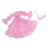 Maxbell Adorable Princess Dress With Headdress For 1/3 Night Lolita Girl Dolls Pink - Aladdin Shoppers