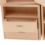 Maxbell 1:12 Dollhouse Miniatures Natural Wood Color Combined Cabinet Organizer Kits