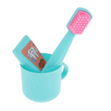 Maxbell 6Pcs Household Toiletries Toothbrush Teeth Soap for 25cm Mellchan Doll Green